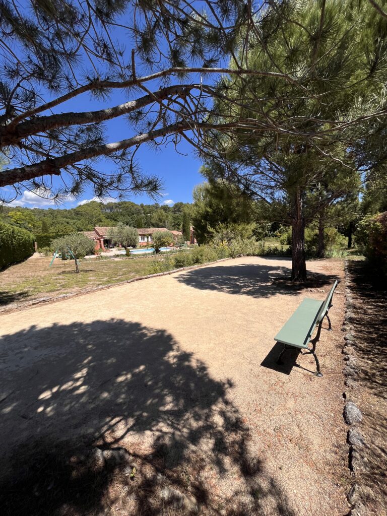 Homemade pétanque court